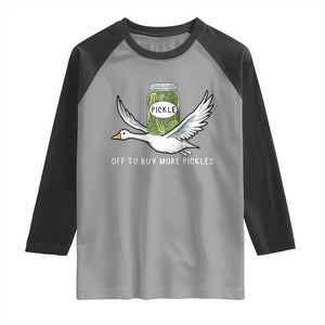 Silly Goose Pickle Lovers Raglan Shirt Off To Buy More Pickles TS10 Sport Gray Black Print Your Wear