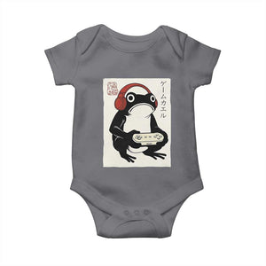 Japanese Gamer Frog Baby Onesie Boys Funny Vintage Gaming TS10 Charcoal Print Your Wear