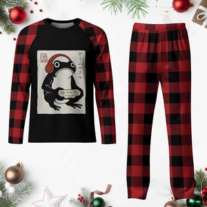 Japanese Gamer Frog Plaid Pajama Set Boys Funny Vintage Gaming TS10 Buffalo Plaid Print Your Wear