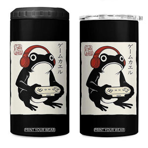 Japanese Gamer Frog 4 in 1 Can Cooler Tumbler Boys Funny Vintage Gaming TS10 One Size: 16 oz Black Print Your Wear