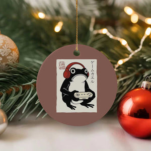 Japanese Gamer Frog Ceramic Ornament Boys Funny Vintage Gaming TS10 1pc Mocha Print Your Wear