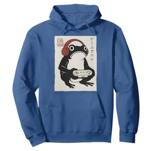 Japanese Gamer Frog Hoodie Boys Funny Vintage Gaming TS10 Royal Blue Print Your Wear