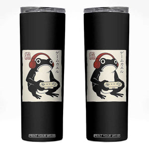Japanese Gamer Frog Skinny Tumbler Boys Funny Vintage Gaming TS10 Black Print Your Wear