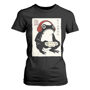 Japanese Gamer Frog T Shirt For Women Boys Funny Vintage Gaming TS10 Black Print Your Wear