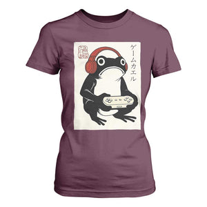 Japanese Gamer Frog T Shirt For Women Boys Funny Vintage Gaming TS10 Maroon Print Your Wear