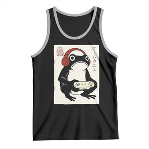 Japanese Gamer Frog Tank Top Boys Funny Vintage Gaming TS10 Black Athletic Heather Print Your Wear