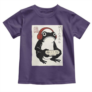Japanese Gamer Frog Toddler T Shirt Boys Funny Vintage Gaming TS10 Purple Print Your Wear