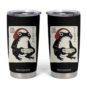 Japanese Gamer Frog Tumbler Cup Boys Funny Vintage Gaming TS10 Black Print Your Wear