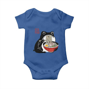 Funny Grumpy Frog Ramen Baby Onesie Sumi-e Kawaii Ink Painting Japanese TS10 Royal Blue Print Your Wear