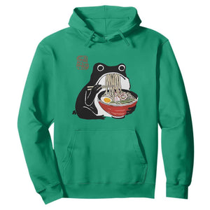 Funny Grumpy Frog Ramen Hoodie Sumi-e Kawaii Ink Painting Japanese TS10 Irish Green Print Your Wear