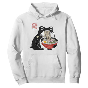 Funny Grumpy Frog Ramen Hoodie Sumi-e Kawaii Ink Painting Japanese TS10 White Print Your Wear