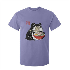 Funny Grumpy Frog Ramen T Shirt For Kid Sumi-e Kawaii Ink Painting Japanese TS10 Violet Print Your Wear