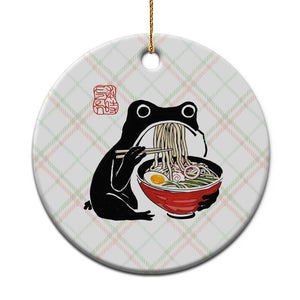 Funny Grumpy Frog Ramen Ceramic Ornament Sumi-e Kawaii Ink Painting Japanese TS10 1pc Christmas Plaid Print Your Wear