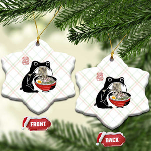 Funny Grumpy Frog Ramen Ceramic Ornament Sumi-e Kawaii Ink Painting Japanese TS10 Print Your Wear