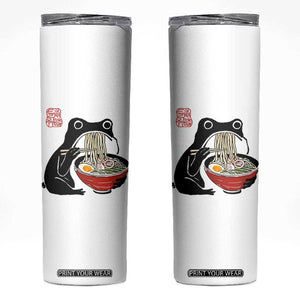 Funny Grumpy Frog Ramen Skinny Tumbler Sumi-e Kawaii Ink Painting Japanese TS10 White Print Your Wear