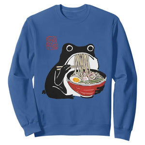 Funny Grumpy Frog Ramen Sweatshirt Sumi-e Kawaii Ink Painting Japanese - Print Your Wear