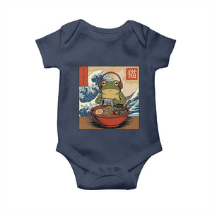 Cute Kawaii Gamer Frog Ramen Baby Onesie Retro Japanese Funny Cat Gaming TS10 Navy Print Your Wear