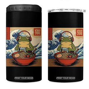 Cute Kawaii Gamer Frog Ramen 4 in 1 Can Cooler Tumbler Retro Japanese Funny Cat Gaming TS10 One Size: 16 oz Black Print Your Wear