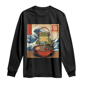Cute Kawaii Gamer Frog Ramen Long Sleeve Shirt Retro Japanese Funny Cat Gaming TS10 Black Print Your Wear