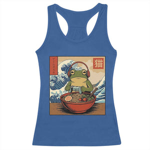 Cute Kawaii Gamer Frog Ramen Racerback Tank Top Retro Japanese Funny Cat Gaming TS10 Royal Blue Print Your Wear