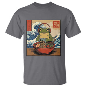 Cute Kawaii Gamer Frog Ramen T Shirt Retro Japanese Funny Cat Gaming TS10 Charcoal Print Your Wear