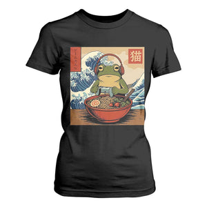 Cute Kawaii Gamer Frog Ramen T Shirt For Women Retro Japanese Funny Cat Gaming TS10 Black Print Your Wear