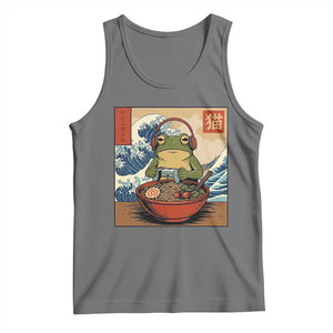 Cute Kawaii Gamer Frog Ramen Tank Top Retro Japanese Funny Cat Gaming TS10 Black Heather Print Your Wear