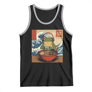 Cute Kawaii Gamer Frog Ramen Tank Top Retro Japanese Funny Cat Gaming TS10 Black Athletic Heather Print Your Wear