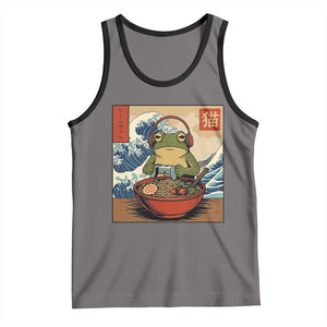 Cute Kawaii Gamer Frog Ramen Tank Top Retro Japanese Funny Cat Gaming TS10 Deep Heather Black Print Your Wear