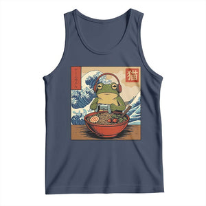 Cute Kawaii Gamer Frog Ramen Tank Top Retro Japanese Funny Cat Gaming TS10 Navy Print Your Wear