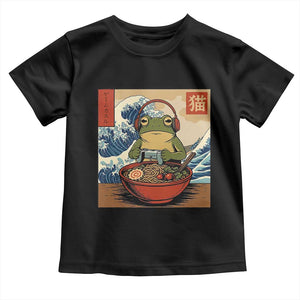 Cute Kawaii Gamer Frog Ramen Toddler T Shirt Retro Japanese Funny Cat Gaming TS10 Black Print Your Wear