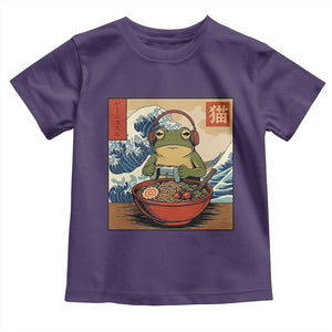 Cute Kawaii Gamer Frog Ramen Toddler T Shirt Retro Japanese Funny Cat Gaming TS10 Purple Print Your Wear