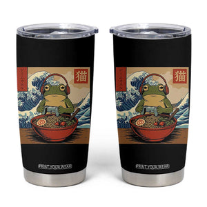 Cute Kawaii Gamer Frog Ramen Tumbler Cup Retro Japanese Funny Cat Gaming TS10 Black Print Your Wear