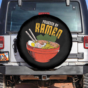 Powered by Ramen Spare Tire Cover Japanese Love Anime Noodles TS10 No hole Black Print Your Wear