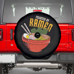 Powered by Ramen Spare Tire Cover Japanese Love Anime Noodles TS10 Black Print Your Wear