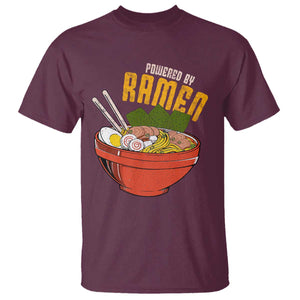 Powered by Ramen T Shirt Japanese Love Anime Noodles TS10 Maroon Print Your Wear
