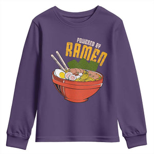 Powered by Ramen Youth Sweatshirt Japanese Love Anime Noodles TS10 Purple Print Your Wear