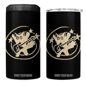90s Y2K Scary Cat 4 in 1 Can Cooler Tumbler Scared Under Starry Tail Cat Playing Guitar TS10 One Size: 16 oz Black Print Your Wear
