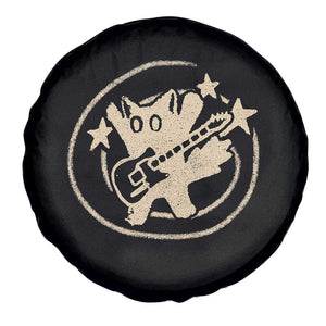 90s Y2K Scary Cat Spare Tire Cover Scared Under Starry Tail Cat Playing Guitar TS10 Print Your Wear