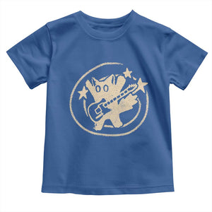 90s Y2K Scary Cat Toddler T Shirt Scared Under Starry Tail Cat Playing Guitar TS10 Royal Blue Print Your Wear