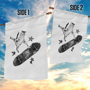 Skateboard Cat Y2K Garden Flag Rockstar Gf Aesthetic Cat Retro Grunge Skater TS10 Print Your Wear