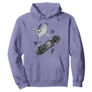 Skateboard Cat Y2K Hoodie Rockstar Gf Aesthetic Cat Retro Grunge Skater TS10 Violet Print Your Wear