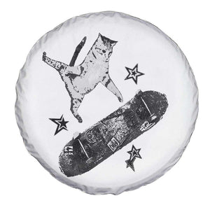 Skateboard Cat Y2K Spare Tire Cover Rockstar Gf Aesthetic Cat Retro Grunge Skater TS10 Print Your Wear