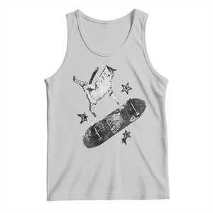 Skateboard Cat Y2K Tank Top Rockstar Gf Aesthetic Cat Retro Grunge Skater TS10 Ash Print Your Wear