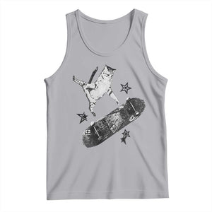 Skateboard Cat Y2K Tank Top Rockstar Gf Aesthetic Cat Retro Grunge Skater TS10 Athletic Heather Print Your Wear