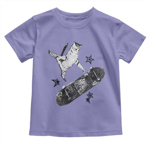 Skateboard Cat Y2K Toddler T Shirt Rockstar Gf Aesthetic Cat Retro Grunge Skater TS10 Violet Print Your Wear
