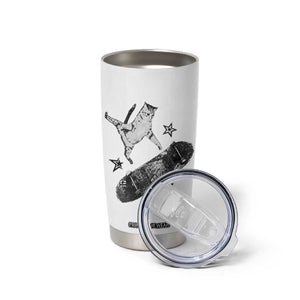 Skateboard Cat Y2K Tumbler Cup Rockstar Gf Aesthetic Cat Retro Grunge Skater TS10 Print Your Wear