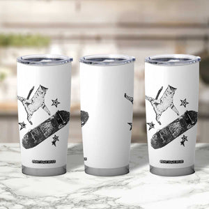 Skateboard Cat Y2K Tumbler Cup Rockstar Gf Aesthetic Cat Retro Grunge Skater TS10 Print Your Wear