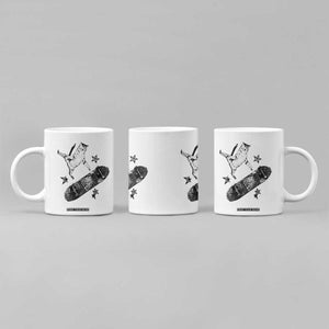Skateboard Cat Y2K Coffee Mug Rockstar Gf Aesthetic Cat Retro Grunge Skater TS10 Print Your Wear