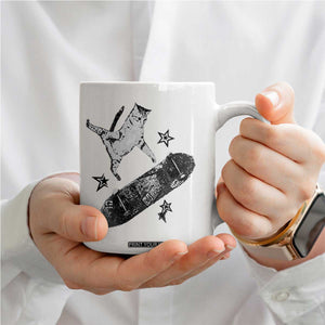 Skateboard Cat Y2K Coffee Mug Rockstar Gf Aesthetic Cat Retro Grunge Skater TS10 Print Your Wear